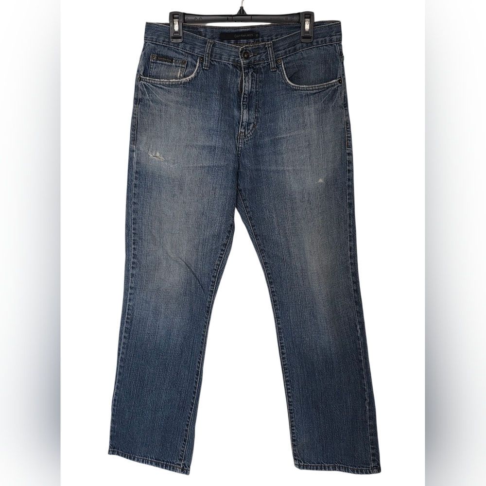 Calvin Klein Men's Blue Jeans Denim Relaxed Straight Size W32